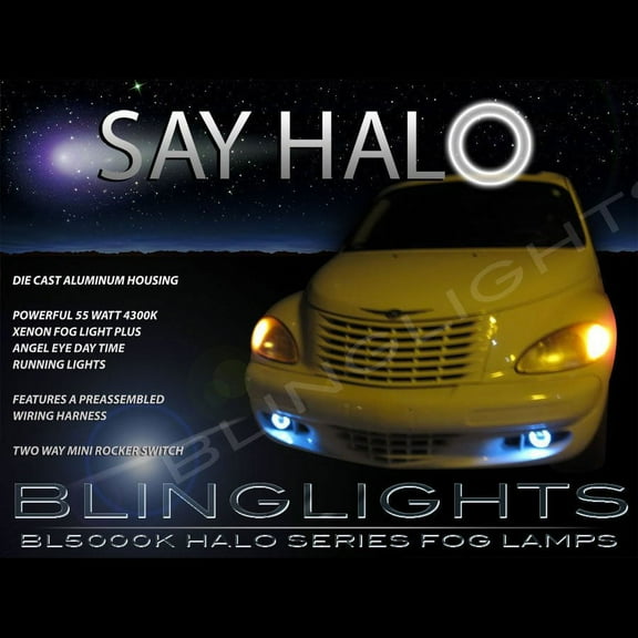 For Halo Fog Lights Lamps Kit for 2006 2007 2008 2009 2010 Chrysler PT Cruiser