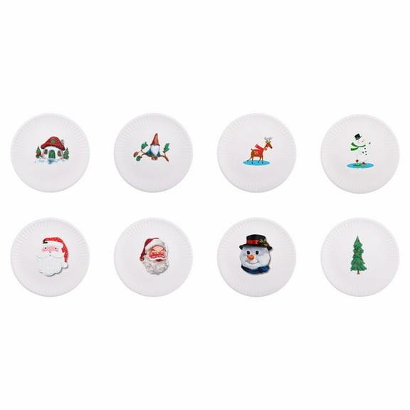 Holiday Time 8-Pack Plastic Dinner Plates