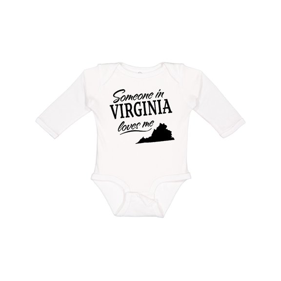 Inktastic Someone in Virginia Loves Me Boys or Girls Long Sleeve Baby Bodysuit