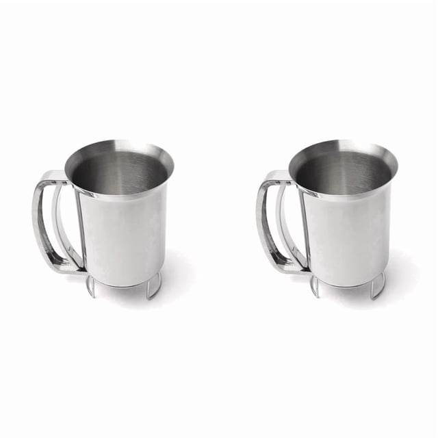 2X Handheld Stainless Steel Batter Dispenser Cake Cupcake Dough Dispensers Kitchen Tool Baking Flour Paste Funnel
