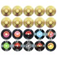 thumbnail image 1 of Uxcell 20 Pack Vinyl Records Decor, 5.5 Inch Blank Vinyl Records 11 Designs Fake CD Album Cover for Rock and Roll Party Dining Home Decorations, (Black and Gold, Style 6), 1 of 6