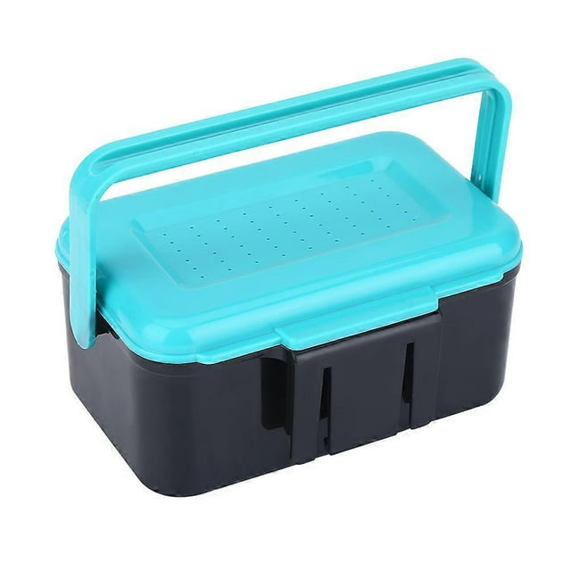 Portable Durable Plastic Fishing Bait Storage Box Earthworm Lure Organizer Case with Clip