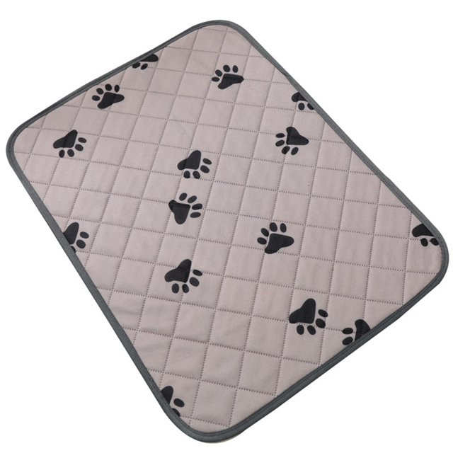 Reusable Khaki Pure Footprint Design Dog Pee Pad - S Size (30x30cm) with Short Plush Surface, Absorbent Cotton Core & TPU Waterproof Layer for Easy Cleanup and Odor Control - Machine Washable Puppy