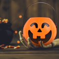 thumbnail image 3 of PYPESEEWY Clearance Home Storage Halloween Pumpkin Shape Funny and Tricky Children'S Portable Candy Bucket 4Pc, 3 of 7