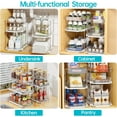 thumbnail image 3 of 3-Tier Pull-Out Under Sink Organizer with Movable Dividers, Stackable Bathroom Storage for Kitchen Cabinet and Pantry, 3 of 8