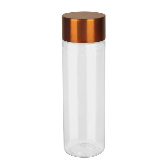 Cilindro de plásticio/Tapa de color metalizado 850 ml de capacidad marron 7.4 x 24.5