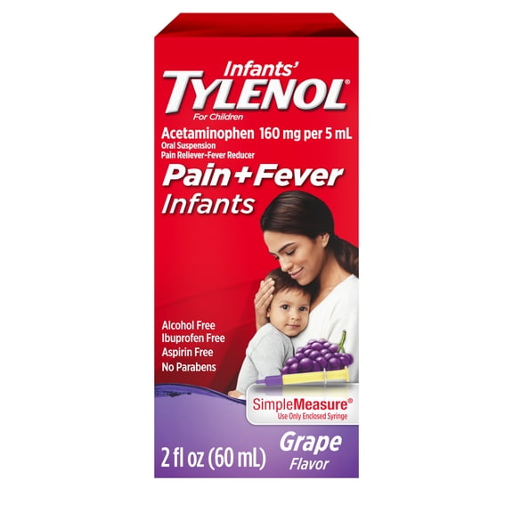 Infants' Tylenol Acetaminophen Liquid Medicine, Grape Flavor, 2 fl. oz
