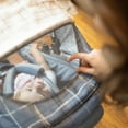 Monbebe Lynx 6 in 1 Modular Travel System Stroller, Distressed Plaid
