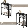 thumbnail image 2 of Mesa auxiliar Homedawn estrecha de 3 niveles con revistero negro, 2 of 9