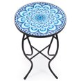 thumbnail image 4 of Bestco Round Mosaic Plant Stand 14in Outdoor Indoor Side Coffee Bedside Table Mandala, 4 of 10