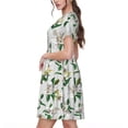 thumbnail image 2 of Hirioo Lilies Flowers for Short Sleeve Dress Women's Short Sleeve Dress with Pockets, 2 of 6
