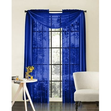 Qutain Linen Solid Viole Sheer Curtain Window Panel Drapes Set of Two (2) 55" x 63 inch Many Colors