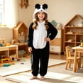 thumbnail image 5 of SIYUDAN Unisex Boys Girls Animal Onesie Pajamas Long Sleeve Zip up 3D Ears Hooded Romper Bodysuit Christmas Pajamas for Kids Panda Onesie for Girls Boys Pjs Size 4-5 Years, 5 of 5