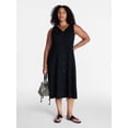 thumbnail image 2 of Time and Tru Women’s Sleeveless Button Down Midi Dress, Sizes XS-XXXL, 2 of 5