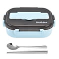 thumbnail image 1 of Stainless Steel Lunch Box, Removable Compartment Food Grade Portable Multipurpose Insulated Bento Box With Chopsticks Spoon For School For Picnic Blue,Pink,Green, 1 of 8