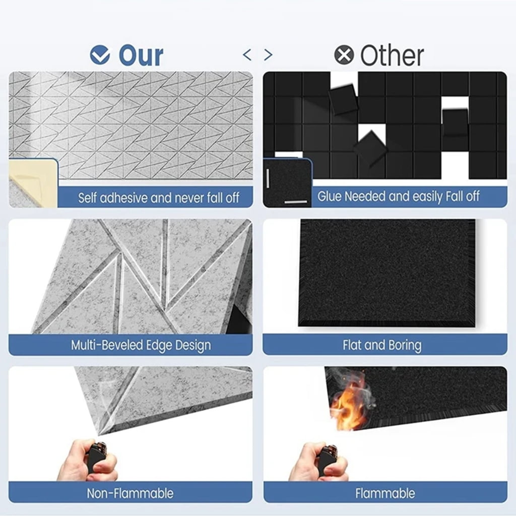Soundproof Wall Panels Acoustics Tiles Polyester Texture Perfect for Studios