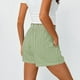thumbnail image 3 of MKLEKYY Pantalones Cortos de Mezclilla para Mujer, Pantalones Cortos de Verano A Rayas con Bolsillos, Informales, Holgados, con Cintura Elástica y Botones, 3 of 4