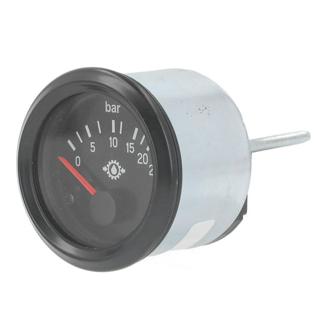 Oil Pressure Gauge 0-25bar 52mm LED Backlight Aluminum Alloy Tester for Cars Ships, Highly Accurate, Wide Application