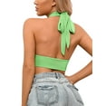 thumbnail image 2 of Charmo Womens Halter Crop Top Deep V Neck Backless Tank Cropped Tops, 2 of 7