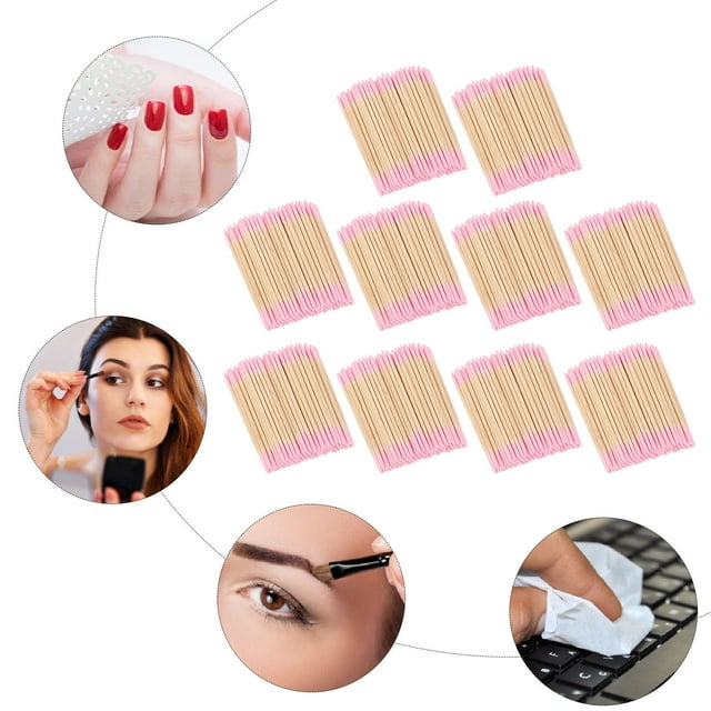 Hisopos De Algodón Con Punta Puntiaguda, Hisopos Con Punta Doble, 10 Bolsas, Herramienta De Belleza Para Aplicaciones Amplias, Hisopo Quitaesmalte Para Maquillaje