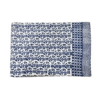 Indian Kantha Quilt Hand Block Print Vintage Kantha Throw Blanket Bedspread Boho Twin/Queen Size Cotton Floral Print Handmade