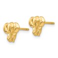 thumbnail image 2 of 14k Yellow Gold Elephant Stud Earrings Ball Button Animal Wild, 2 of 7
