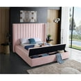 thumbnail image 4 of Meridian Furniture Kiki Solid Wood and Velvet Full Bed in Pink, 4 of 10