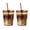 Amber-2 Pack, variant on 13 oz Reusable Amber BPA Free Leak-Proof Thick Wall Travel Glass Tumbler with Straw & Lid, 2 Pack for Home Office Car Cup Holder Friendly Iced Coffee Tea Cups
