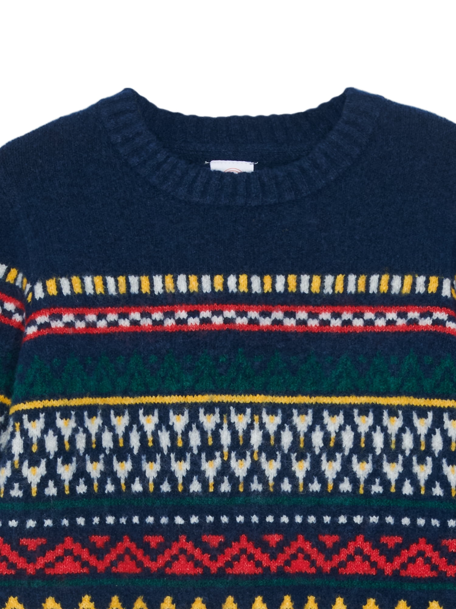 Wonder Nation Boys Fair Isle Sweater with Long Sleeves, Sizes 4-18