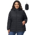 thumbnail image 1 of Chaqueta acolchada ROYAL MATRIX para mujer talla grande con capucha negra 2X, 1 of 7
