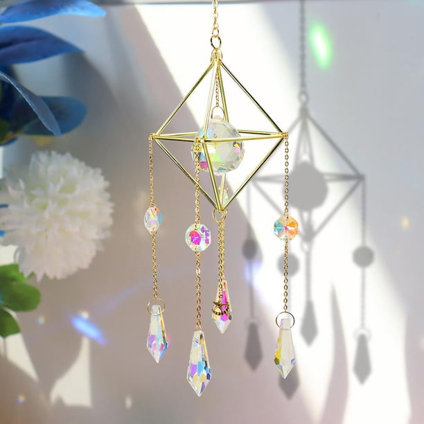 Colgante Colgante Crystal Sunburst Hanging Modern Star Moon Prism Colgante hecho a mano