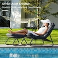 thumbnail image 7 of Grand Patio Outdoor Lounge Chair with Ottoman, Comfy Sling Recliner Set, Puffy Cushion, Samba Modern Steel Furniture, Dark Gray, 7 of 7