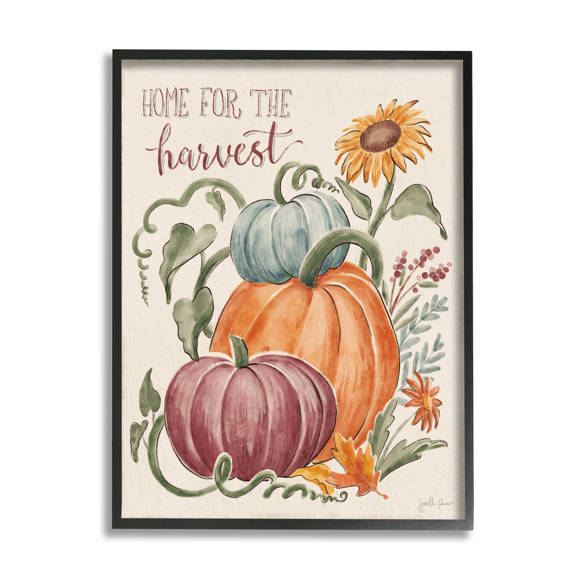 Home For Harvest Cozy Autumnal Plants Botanical Flowers Botanical & Floral Painting Framed Art Print Wall Art