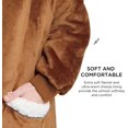thumbnail image 3 of Cozy Comfort Oversized Wearable Giant Pocket Blanket Hoodie for Men Indoors and Outdoors, Sherpa Fleece Hooded Blanket for Adult, Brown, 3 of 6