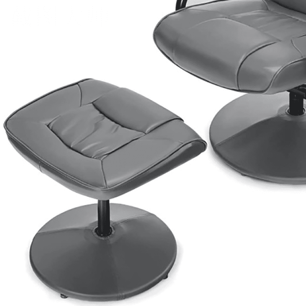 Finihen Swivel Recliner Chair with Ottoman Footrest, 360° Swivel Recliner Chair with Ottoman, for Living Room, Bedroom, Gray
