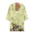 thumbnail image 4 of Puntoco Abrigo Cárdigan De Manga Abullonada Con Estampado Floral Para Mujer Blusa Suelta De Gasa Para Cubrir Blusas Informales Liquidación Puntoco Puntoco-1, 4 of 4