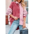 thumbnail image 5 of Anbech Women's Corduroy Button Down Shacket Vintage Long Sleeve Shirt Jacket Oversized Corduroy Blouses Coats, 5 of 7