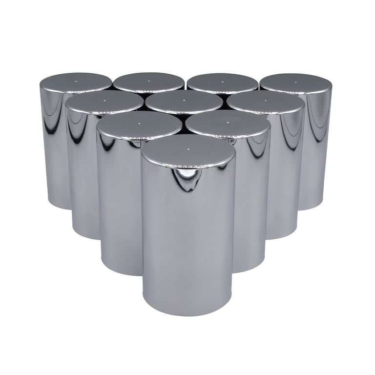 33mm Chrome Lug Nut Covers For Semi Trucks - 20-Pack Thread-On Covers With Flange (2-3/4" Height)