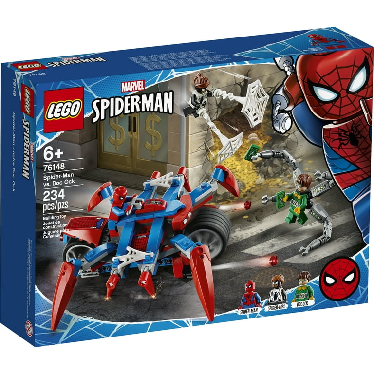 LEGO Marvel Spider Man Spider Man vs. Doc Ock 76148 Superhero Action Figure Adventure Playset Motorcycle Battle Building Toy 234 Pieces