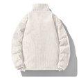 thumbnail image 5 of Quilted Jackets for Men Windproof Long Sleeve Turndown Collar Solid Color Casual Winter Fleece Windproof Comfortable Warm Jackets with Pockets, 5 of 9