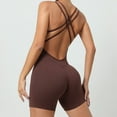 thumbnail image 4 of Women Yoga Jumpsuits Workout Sport Jumpsuits Women Activewear Women Sports Bodysuits & Jumpsuits Women Sports Jumpsuits Crisscross Backless Sports Romper Belted Suit Velour Jumpsuit Women Jumpsuit, 4 of 8