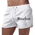 thumbnail image 4 of Razzly Men's Swim Board Shorts Beach Shorts With Sports Print Casual 3 Inch Trunks For Swimming Surfing Mens Board Shorts Stretch Men Swimsuits Trunks Swim Trunks Long Mens Swimsuit Board(White,S), 4 of 4