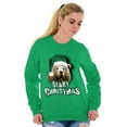 thumbnail image 3 of Funny Christmas Santa Bear Pun Unisex Plus Fleece Graphic Sweatshirt Brisco Brands 2X, 3 of 4