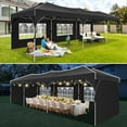 thumbnail image 4 of HOTEEL 10x30 Ez Up Pop Up Canopy Tent, Party Tents with One Push Central Button Air Vent, Instant Canopy Tent with Sidewalls & Reflective Strip, Black, 4 of 8