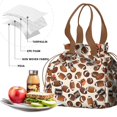 thumbnail image 4 of Beige Footballs and Numbers Pattern Drawstring Lunch Bag Women - Drawstring Lunch Bag Insulated for Work Office - Stain-Resistant Large Lunchbags for Women with Multi-Pockets, 4 of 6