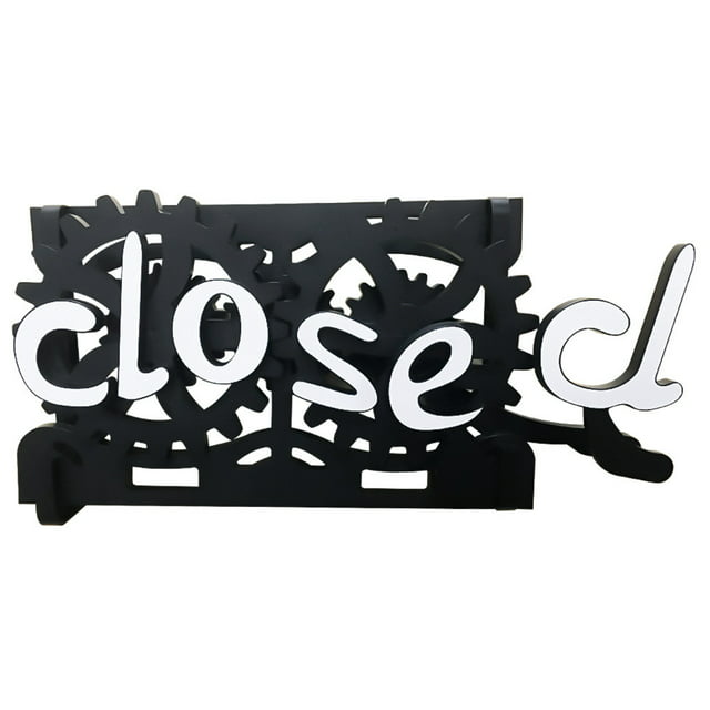 Open-closed Converter,Open Closed Sign Board, Wooden Gear Mechanism Convertible Open Signs For Business, Manual Mechanical Hanging Open Closed Sign For Business