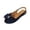 Navy, variant on Women's Mules for Women Leather Bow Flat Shoes Open Toe Ankle Strap Slip on Work Shoes Navy 5.5