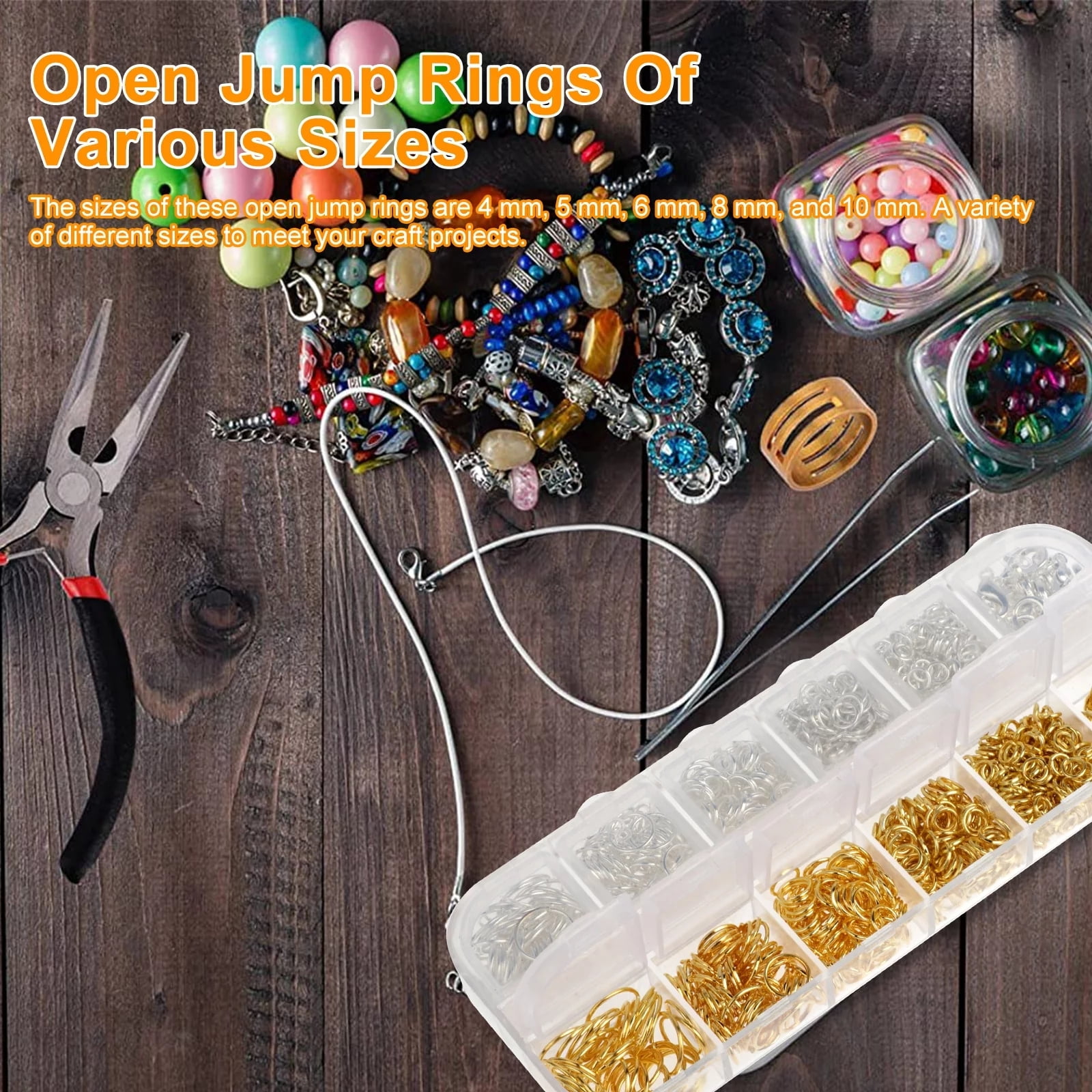 AIDAITOP Jewelry Making Supplies Kit, 1203pcs Jewelry Making Starter Kit Jewelry Findings Kit Repair Tools Craft Supplies DIY, Women's, Size: One size, Gold