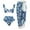 Blue, variant on WREESH Womens Sarong Swimsuit Set Bikini Sets Beach Cover Up Wrap Skirt Fashion Retro Flower Print Tight Fitting Bikini One-Piece Swimsuit Chiffon Overskirt Suit Bathing Suit Blue
