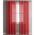 thumbnail image 3 of Red Sheer Window Grommet Curtain Set 84" Inches Long ( 2 Panels), 3 of 4
